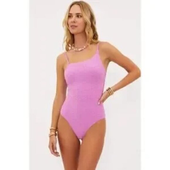 BEACH RIOT Purple Athena One Shoulder One Piece Swimsuit‎ SZ XL - Picture 1 of 10